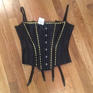 Fredericks of Hollywood S M L black corset top